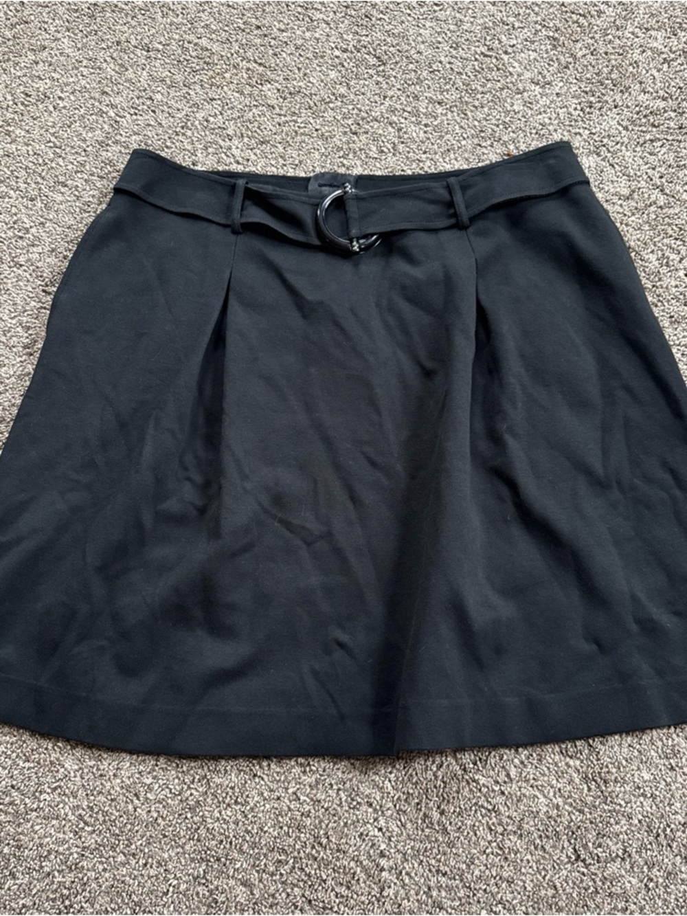 Talbots Women’s Size 16 Stretch Black A-Line Belted Skirt EUC
